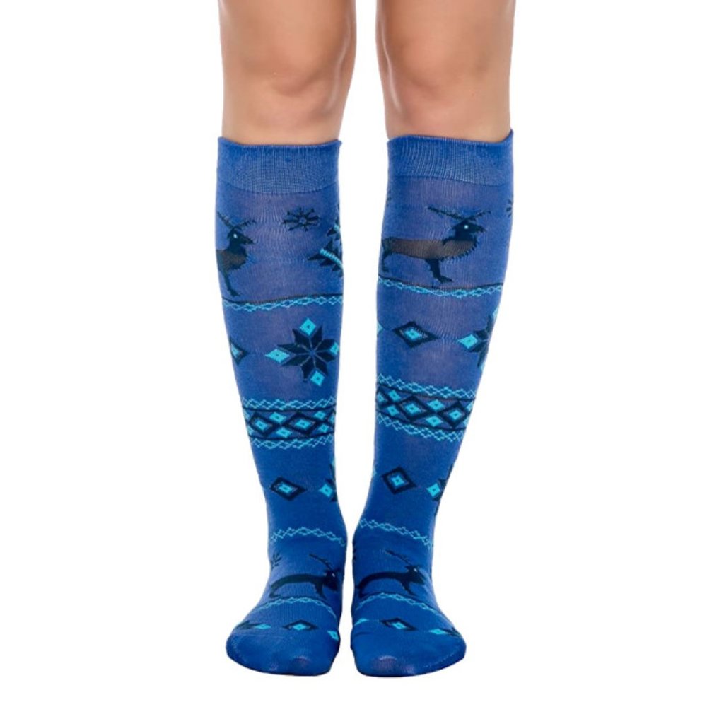 Blue Snowflake Socks